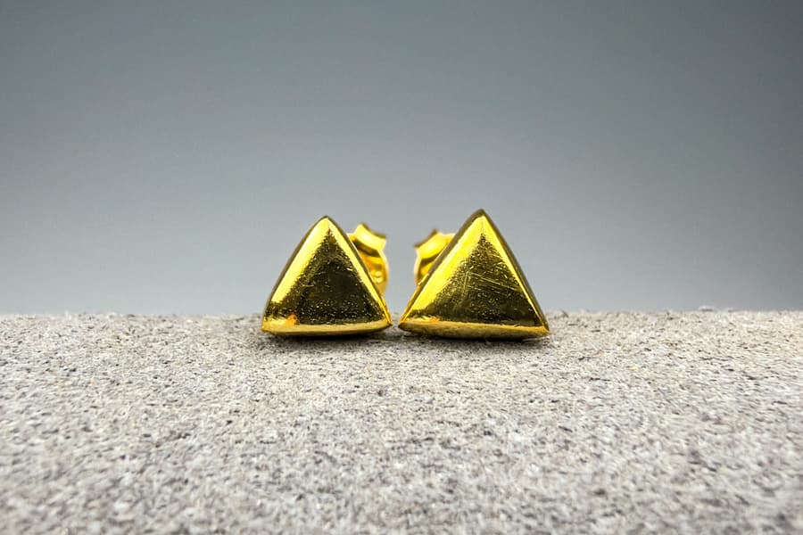 Silber Ohrstecker \Dreieck\, vergoldet